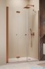 Radaway Nes Brushed Copper DWSB drzwi wnękowe 120cm W3 lewe szczotkowana miedź szkło przejrzyste 10044750-93-01L/10045450-01-01